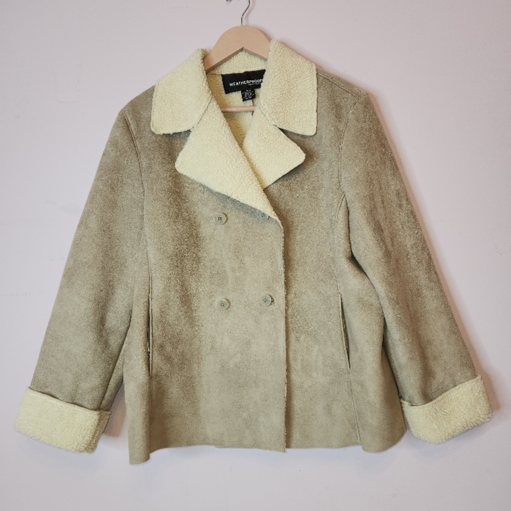 WEATHERPROOF Women's Suede Winter Jacket, size L